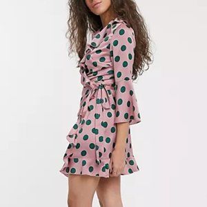 Outrageous Fortune Petite Ruffle Wrap Midi Dress